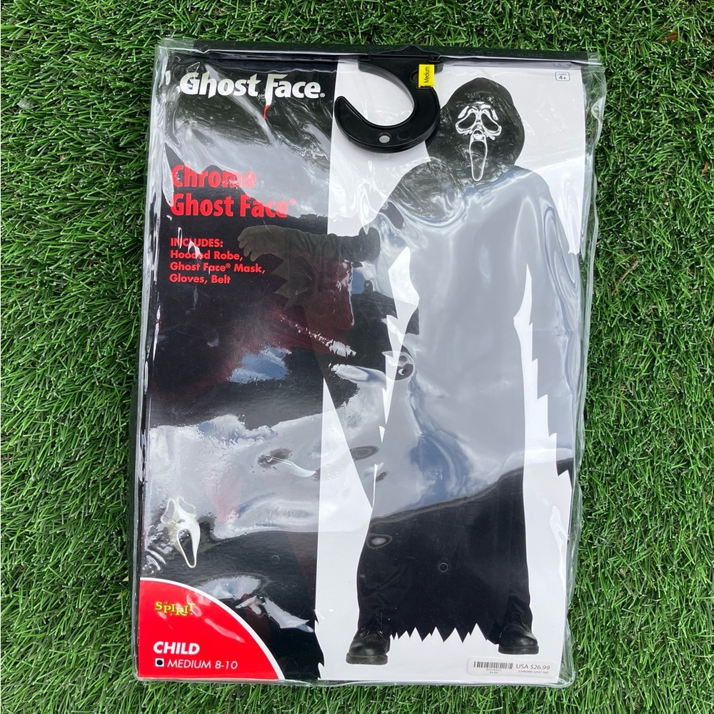 Chrome Ghost Face Kids Costume Medium 8-10 New from Spirit